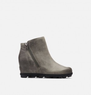 Buty Na Koturnie Damskie Sorel Joan Of Arctic Ii Zip Szare | Polska-3470MUIHK