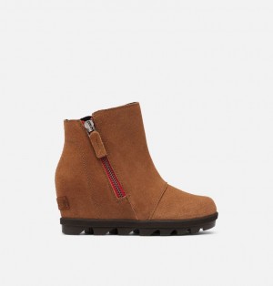 Buty Na Koturnie Dziecięce Sorel Joan Of Arctic Ii Zip Brązowe | Polska-8235MGOND