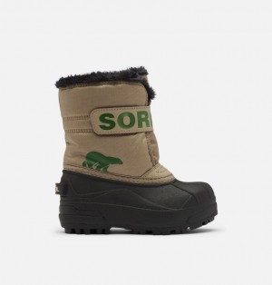 Buty Zimowe Dziecięce Sorel Snow Commander Khaki | Polska-8947HGIAD