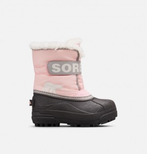 Buty Zimowe Dziecięce Sorel Snow Commander Beżowe Czarne | Polska-0581UHOEX