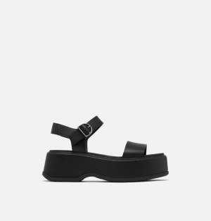 Sandały na Platformie Damskie Sorel Dayspring Ankle Strap Czarne | Polska-7259ISNEC