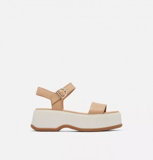 Sandały na Platformie Damskie Sorel Dayspring Ankle Strap Beżowe | Polska-7962OCMNL