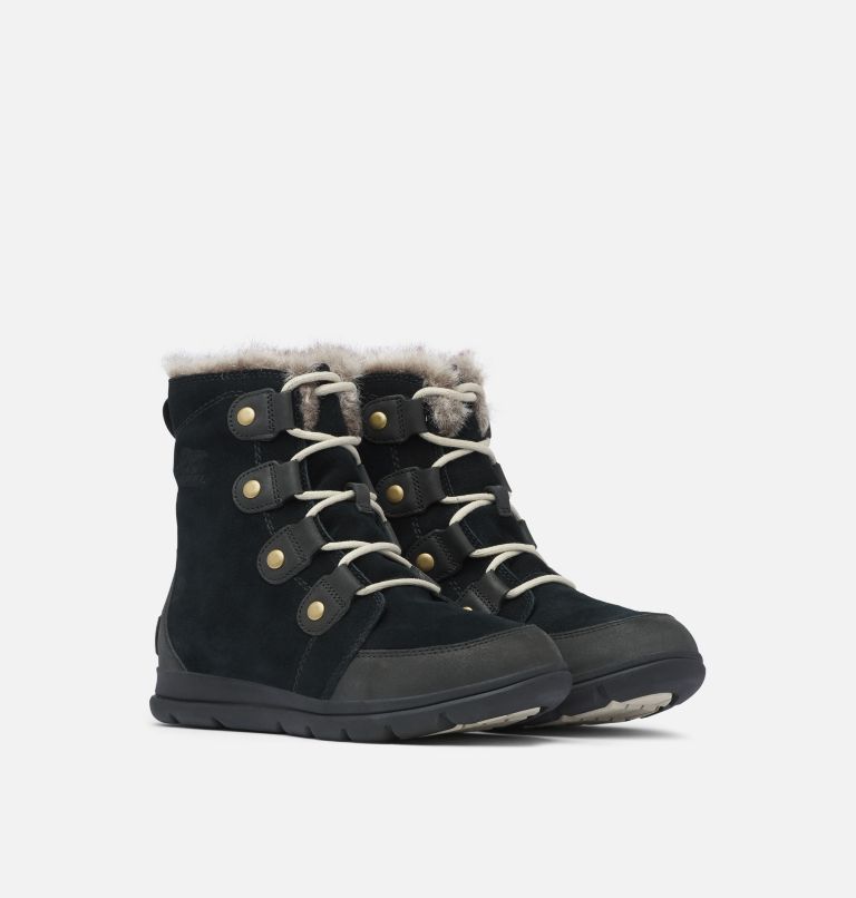 Buty Zimowe Damskie Sorel Explorer Joan Czarne | Polska-5806KXMYO