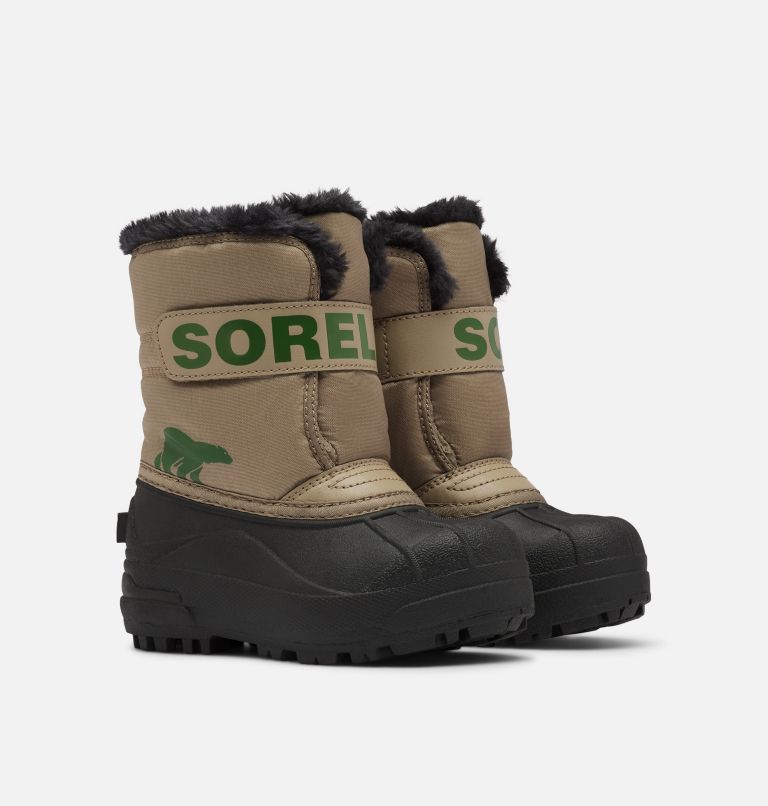 Buty Zimowe Dziecięce Sorel Snow Commander Khaki | Polska-8947HGIAD