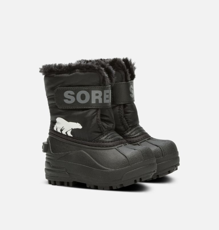 Buty Zimowe Dziecięce Sorel Snow Commander Czarne | Polska-1690WLIZH