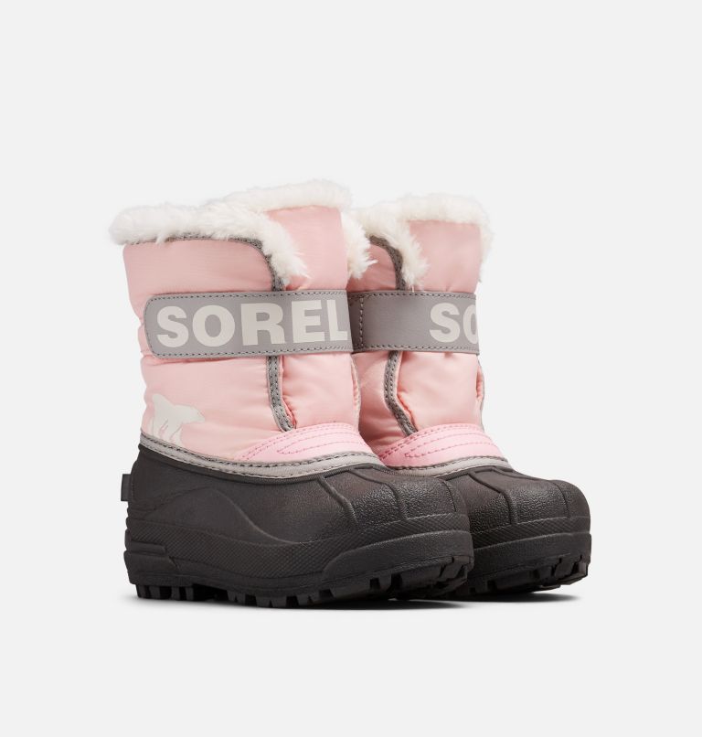 Buty Zimowe Dziecięce Sorel Snow Commander Beżowe Czarne | Polska-0581UHOEX